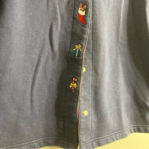 Orvis Vintage Embroidered Christmas Sweater - Blue/Red Plaid - Small - Picture 3 of 9